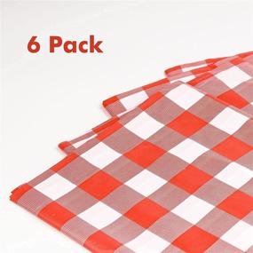 img 2 attached to Picnic Tablecloth Checkered Plastic Disposable