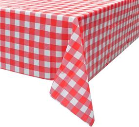 img 4 attached to Picnic Tablecloth Checkered Plastic Disposable