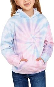 img 4 attached to 👚 Luvamia Tie Dye Sweatshirts Hoodie - Casual Crewneck Long Sleeve Pullover Tops for Girls