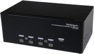 🖥️ startech.com 4 port triple monitor dvi usb kvm switch - multi monitor kvm with audio & usb hub (sv431tdviua), black logo