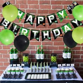 img 3 attached to Gamer Birthday Party Decoration Kit for Boys - 81pcs Set with Happy Birthday Gamer Banner, Green Black Balloons Garland Arch Kit, and 2 Foil Gamer Controller Balloons - Ideal Video Game Gaming Party Decorations