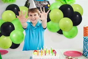 img 2 attached to Gamer Birthday Party Decoration Kit for Boys - 81pcs Set with Happy Birthday Gamer Banner, Green Black Balloons Garland Arch Kit, and 2 Foil Gamer Controller Balloons - Ideal Video Game Gaming Party Decorations