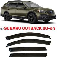 🌧️ dark tinted tape-on side window visor deflectors | rain guards for subaru outback 2020-2022 premium, limited, touring logo