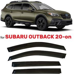 img 4 attached to 🌧️ Dark Tinted Tape-On Side Window Visor Deflectors | Rain Guards for Subaru Outback 2020-2022 Premium, Limited, Touring