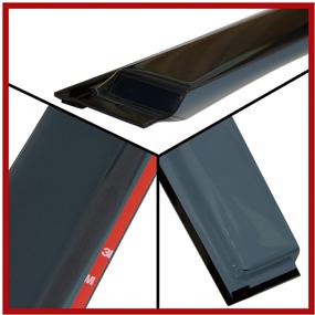 img 1 attached to 🌧️ Dark Tinted Tape-On Side Window Visor Deflectors | Rain Guards for Subaru Outback 2020-2022 Premium, Limited, Touring