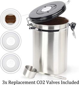 img 1 attached to ☕ Stainless Steel Coffee Canister with Scoop - Aesthetic Storage Container to Preserve Freshness and Flavor of Your Coffee, 22oz