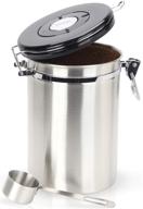 ☕ stainless steel coffee canister with scoop - aesthetic storage container to preserve freshness and flavor of your coffee, 22oz логотип