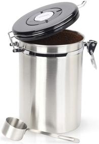 img 4 attached to ☕ Stainless Steel Coffee Canister with Scoop - Aesthetic Storage Container to Preserve Freshness and Flavor of Your Coffee, 22oz