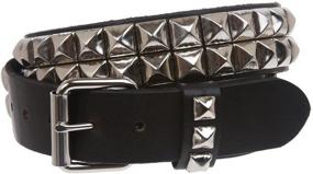 img 4 attached to 🤵 Black Men's Accessories: Solid Leather with Silver Studded Design