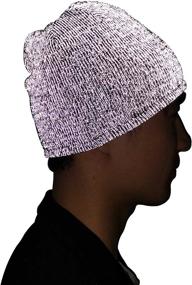 img 3 attached to 🧢 AMNQUERXUS Reflective Beanie - High Visibility, Warm Winter Loop Knit Hat Cap