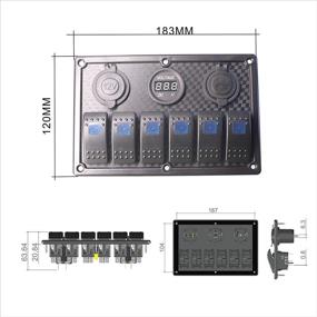 img 2 attached to JOYHO Gang Rocker Switch Panel with Waterproof Fuse Panels, Dual USB Charger Port and 12V Power Socket, 12/24V Breaker Switches for RV, Marine, Car, Truck, Boat - Blue Light