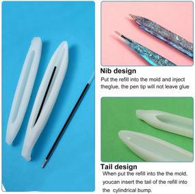 img 1 attached to DIY Resin Crafts Making Kit: 3-Piece Pen Resin Mold with 25 Refillable Ballpoint Pens for Epoxy Casting Projects