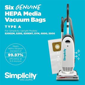 img 2 attached to 🧹 Simplicity SAH-6 Certified Hepa Vacuum Replacement Bags - Compatible with S20EZM Allergy Upright Vacuum Cleaner, Symmetry and 6 Series - Type A Bags, 6-pack Set