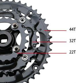 img 1 attached to 🚲 GANOPPER 9S 9-Speed Crankset: 22 32 44T, 170mm MTB Chainset – 104BCD 64BCD, Easy to Modify Single Crank Set