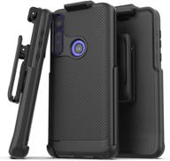 📱 enhanced protection: encased moto g power 2020 belt clip case (thin armor) – slim grip cover with holster (black) logo