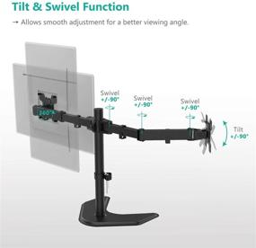 img 1 attached to Крепление для двух ЖК-мониторов WALI на стол - полностью регулируемое, настоящее для двух экранов до 27 дюймов, нагрузка на руку до 22 фунтов, с креплением на стол (MF002), черное