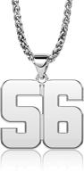 🔥 men's stainless steel luxglitterlin sport lucky number 0 necklace: stylish 25mm high pendant with 3mm wide cuban link chain logo