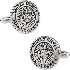 img 4 attached to 🔱 Marine Cuff Daddy Silver-Presentation Cufflinks