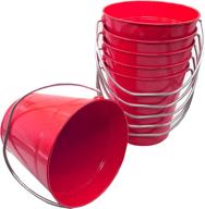 🍷 italia 6-pack metal bucket 0.5 quart in red - 4.3 x 4.3" size (pack of 6) логотип