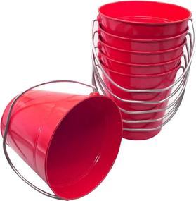 img 2 attached to 🍷 Italia 6-Pack Metal Bucket 0.5 Quart in Red - 4.3 x 4.3" Size (Pack of 6)