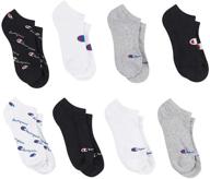 🧦 champion women's no show sock with arch support, moisture wicking, cushioned sole - pack of 8 logo