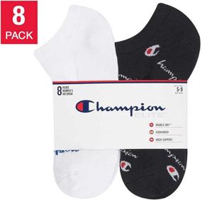 img 1 attached to 🧦 Champion Women's No Show Sock with Arch Support, Moisture Wicking, Cushioned Sole - Pack of 8