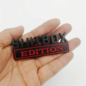 img 3 attached to 2Pack Shitbox Edition Emblem Sticker - HUAPX 3D Metal Badge Fender Decal Tailgate Sticker | Compatible with Chevy Silverado, Ford Jeep, Chevrolet Dorge Ram, F150 F250 F350 | Black/Red Shitbox