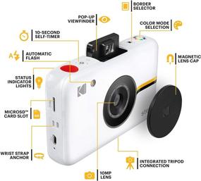 img 3 attached to Kodak Step Camera: Digital Instant Camera with 10MP Image Sensor, Zink Zero Ink Tech (White) - Gift Bundle