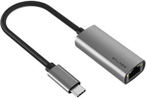 img 4 attached to 🌐 USB C to Ethernet Adapter Cable, WALNEW USB Type C to RJ45 Gigabit Ethernet Converter, Thunderbolt 3 to RJ45 LAN Network Adapter for MacBook Pro/Air, iPad Pro, Dell XPS, Galaxy S20 S10 S9