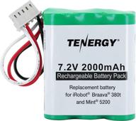 tenergy 7.2v 2000mah replacement battery for irobot braava 380 380t 390 390t & mint 5200 5200b 5200c – enhanced power and durability! логотип