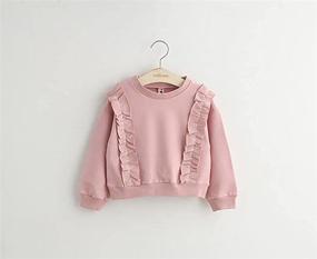 img 2 attached to 👶 ContiKids Long Sleeve Cotton Sweatshirts Ruffle Pullover T Shirts Tops Tee Clothes for Toddler Baby Girls Sweater Sweatshirt