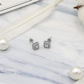 img 3 attached to 💎 Dainty Bezel Set Minimalist CZ Cubic Zirconia Stud Earrings in 925 Sterling Silver for Women, Girls, and Unisex