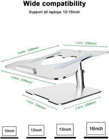 img 3 attached to 🖥️ Подставка для ноутбука HJCDMJ - эргономичное регулируемое алюминиевое устройство для поднятия, совместимое с MacBook Air/Pro Dell HP ASUS.