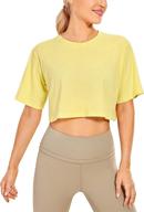 👚 pima cotton crop tops: stylish yoga shirts for women's workout & running logo