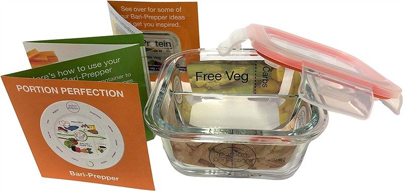 Portion Perfection bariatric portion control container/lunchbox/wls glass  meal prep containers 3pk, weight loss, borosilicate