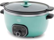 🍲 turquoise slow cooker - greenlife healthy ceramic cook duo, 6qt логотип