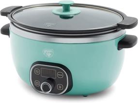img 4 attached to 🍲 Turquoise Slow Cooker - GreenLife Healthy Ceramic Cook Duo, 6QT