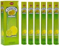 🍋 lemon hem incense - box of six 20 stick tubes, 120 sticks - aromatic fragrance for home logo