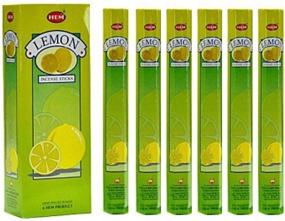 img 1 attached to 🍋 Lemon HEM Incense - Box of Six 20 Stick Tubes, 120 Sticks - Aromatic Fragrance for Home