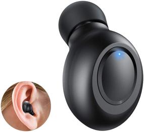 img 4 attached to 🎧 LEZII Мини беспроводной невидимый Bluetooth наушник - спортивный микрофон, магнитная зарядка через USB - водонепроницаемые наушники для Samsung iPhone - идеально подходят для использования в автомобиле, транспорте и в бизнесе