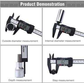 img 1 attached to 📏 Black Composite Electronic Micrometer Millimeter Converter