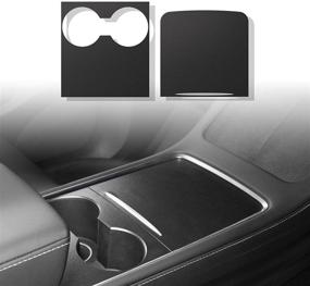 img 4 attached to Basenor 2021 Tesla Model Y Model 3 Center Console Wrap Cover Kit ABS Plastic (New Console Black)