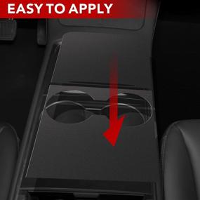 img 2 attached to Basenor 2021 Tesla Model Y Model 3 Center Console Wrap Cover Kit ABS Plastic (New Console Black)