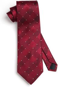 img 2 attached to 👔 Burgundy Men's Accessories: HISDERN Handkerchief Classic Necktie + Ties, Cummerbunds & Pocket Squares