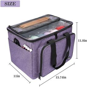 img 1 attached to 🧶 ProCase Knitting Bag – Large Capacity Yarn Storage Tote with Inner Divider for Crochet Hooks, Knitting Needles, and Skeins of Yarn (Purple, No Accessories Included)