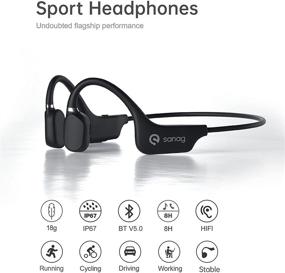 img 3 attached to 🎧 SANAG Open-Ear Wireless Sports Headset with Mic - Bluetooth Headphones for Outdoor Activities, Working, Gym - IP67 Sweat Resistant Earphones, 8 Hours of Music or Phone Call (Black)