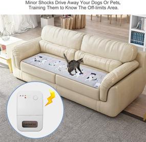 img 3 attached to 🐾 Электрический отпугивающий коврик для животных - Полиэстеровый распечатанный тренировочный коврик для собак и кошек, защищающий мебель и украшающий ваш дом