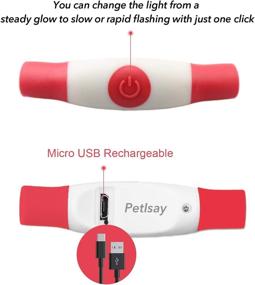 img 2 attached to 🐶 Red Glowing Dog Collar - Flashing Safety Collar with Light Up Feature - USB Rechargeable, Water-Resistant - Adjustable for Any Dog Size