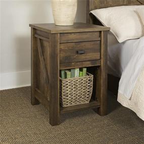 img 1 attached to 🛏️ Rustic Century Barn Pine Night Stand by Ameriwood Home Farmington: Small and Stylish Addition to Your Bedroom Décor