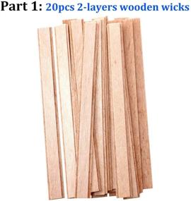 img 3 attached to 🕯️ High-Quality 20PCS Lenisc Double Layered Wood Wicks with Metal Base Clips for Candle Making Craft | DIY Natural Wooden Candle Wicks for DIY Soy Wax Candles Cores | 5.9 inch/15cm Height - 0.51inch/1.3cm Width